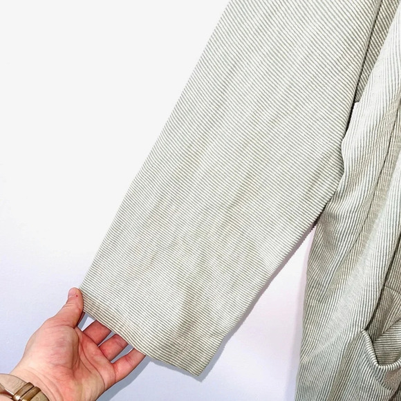 DONNI. NWT Cream Striped Pocket Open Front Cardigan One Size Women’s - Picture 4 of 13